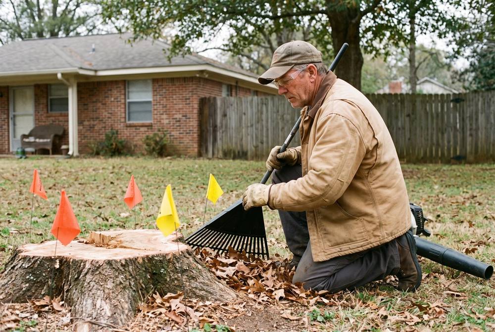 Preparing the stump site
